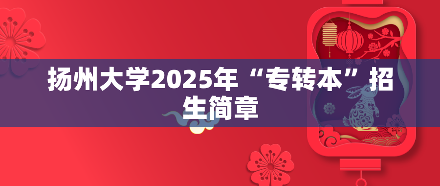 扬州大学2025年“专转本”招生简章